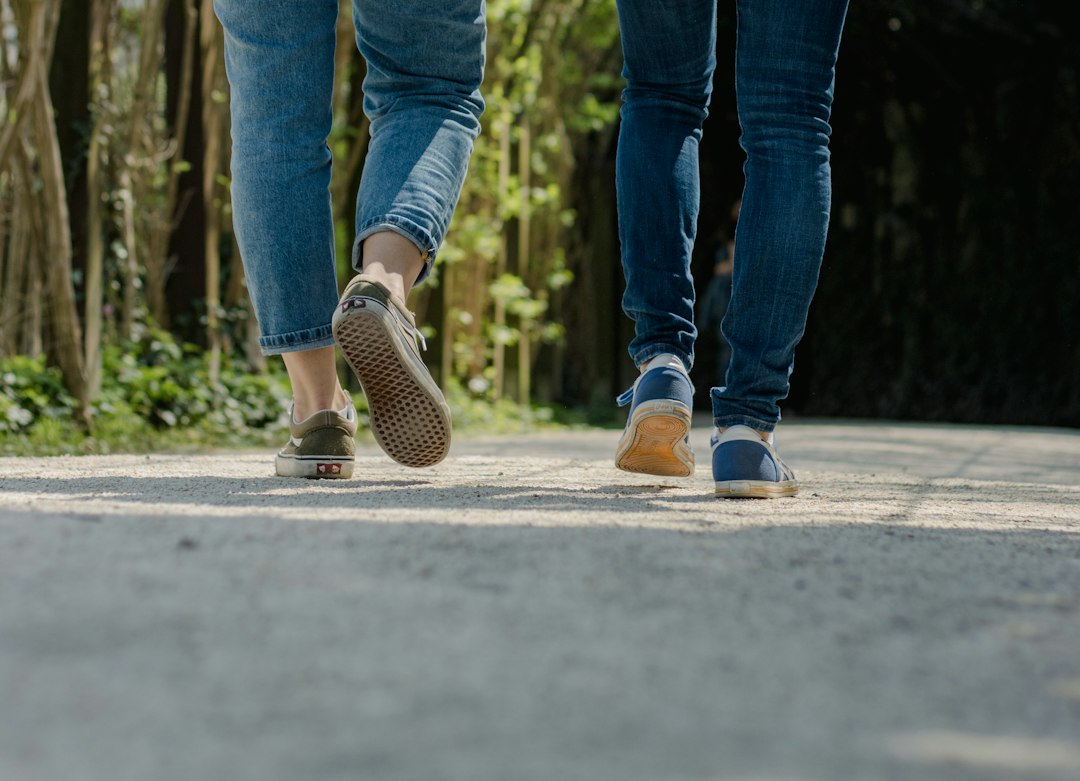 Illustrative stock photograph: people walking outdoors